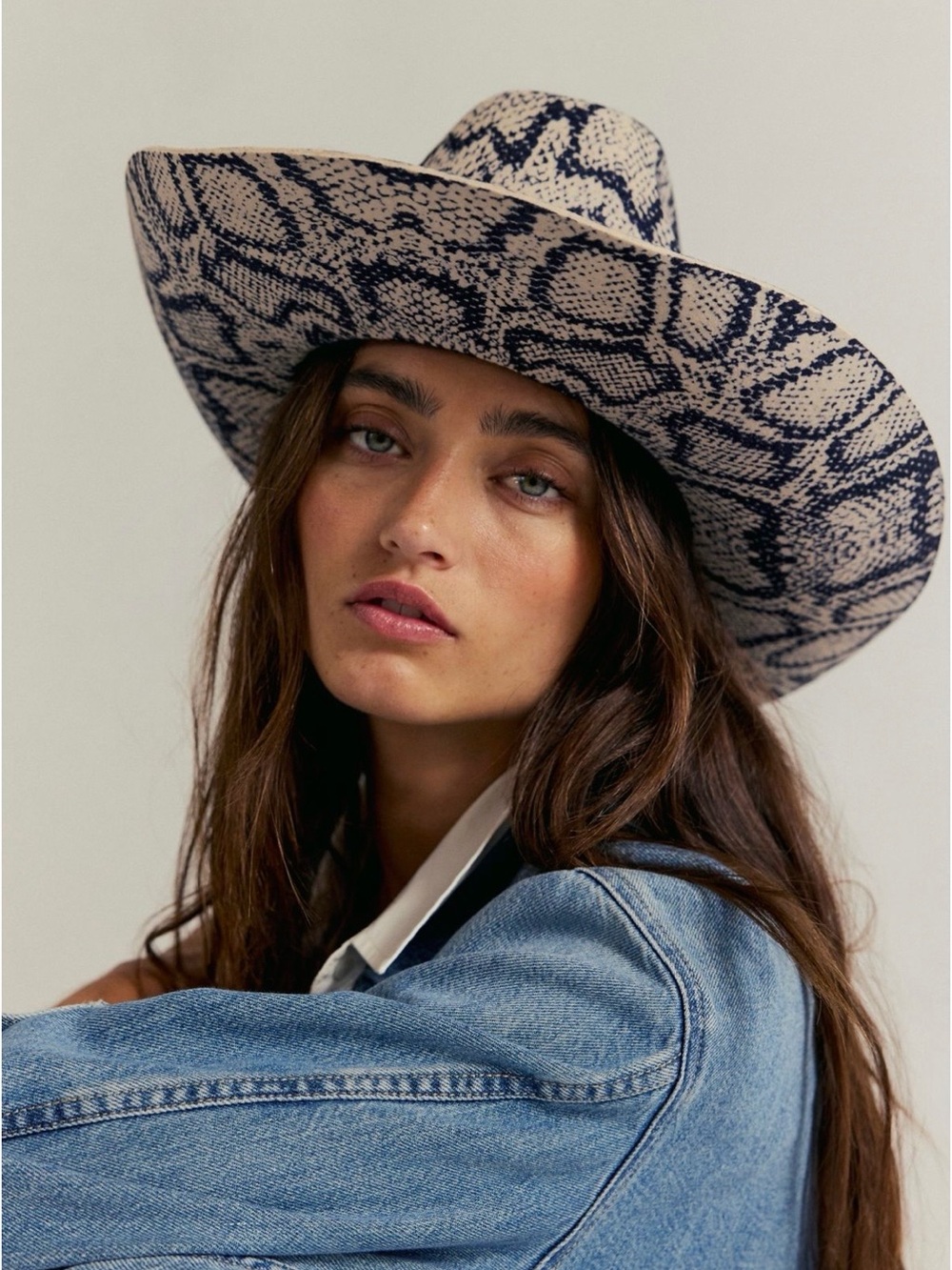 NWT Free People Scorpio Snake Cowboy Hat